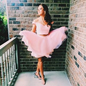 Elle Wilde 2 piece pink dress